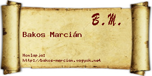 Bakos Marcián névjegykártya